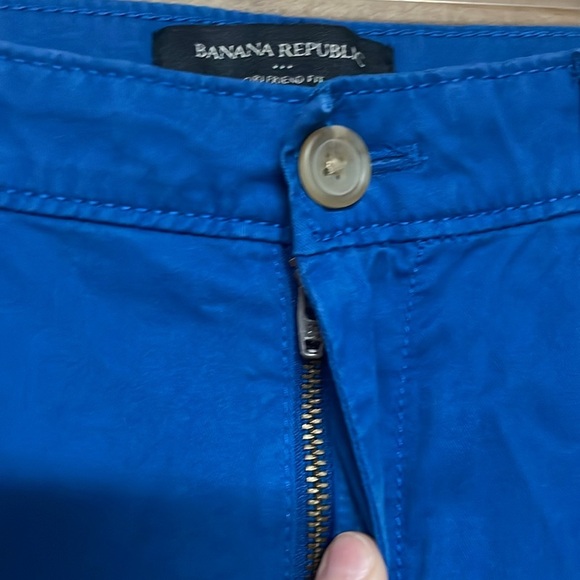 Banana Republic Girlfriend Fit size 4 Blue Chinos Tailored Fit with Pockets - Picture 3 of 11